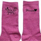 Chaussettes personnalisée paillettes rose motif mamie magnifique
