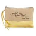 Pochette personnalisée parfaite et defauts en jute et doré en jute et doré