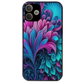Coque noire taperso pour OPPO A5 PRO 4G et 5G avec motif tropical violet et des fleurs protection antichoc personnalisée