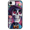 Coque noire taperso pour Iphone 16 16E PLUS MAX PRO avec motif tete de mort tag protection antichoc personnalisée