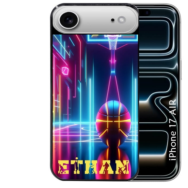 Coque noire taperso pour Iphone 17 17E AIR MAX PRO avec motif basket electro personnalisee protection antichoc personnalisée