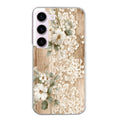Coque taperso pour galaxy A05S A15 A25 A35 A55 avec motif bois et dentelle 1 protection antichoc personnalisée