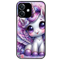 Coque noire taperso pour OPPO A40 avec motif licorne violette protection antichoc personnalisée
