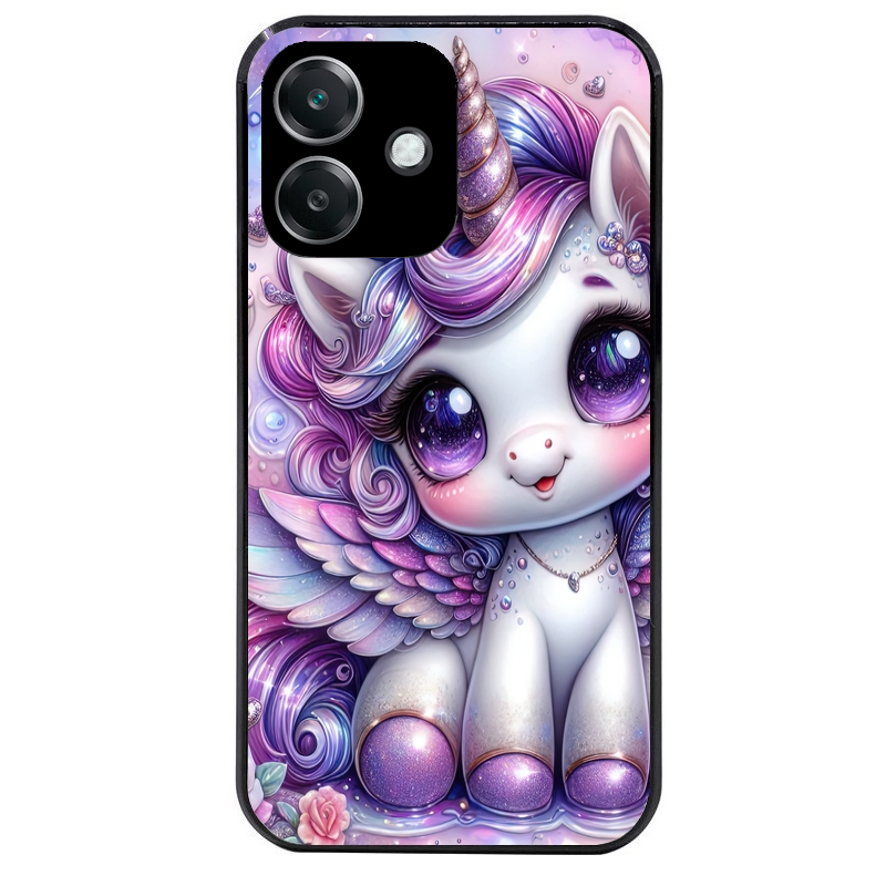 Coque noire taperso pour OPPO A40 avec motif licorne violette protection antichoc personnalisée