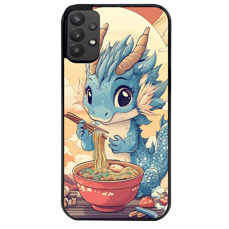 Coque noire taperso pour galaxy A22 A32 A52 A52S 4G 5G  avec motif dragon ramen 2 protection antichoc personnalisée