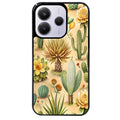 Coque noire taperso pour Redmi Note 14 et PRO PLUS 4G 5G avec motif cactus et succulent protection antichoc personnalisée