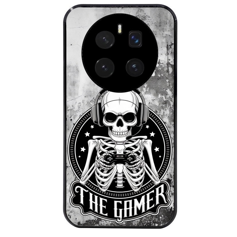 Coque noire taperso pour Magic 7 LITE et PRO avec motif tete de mort gamer beton protection antichoc personnalisée