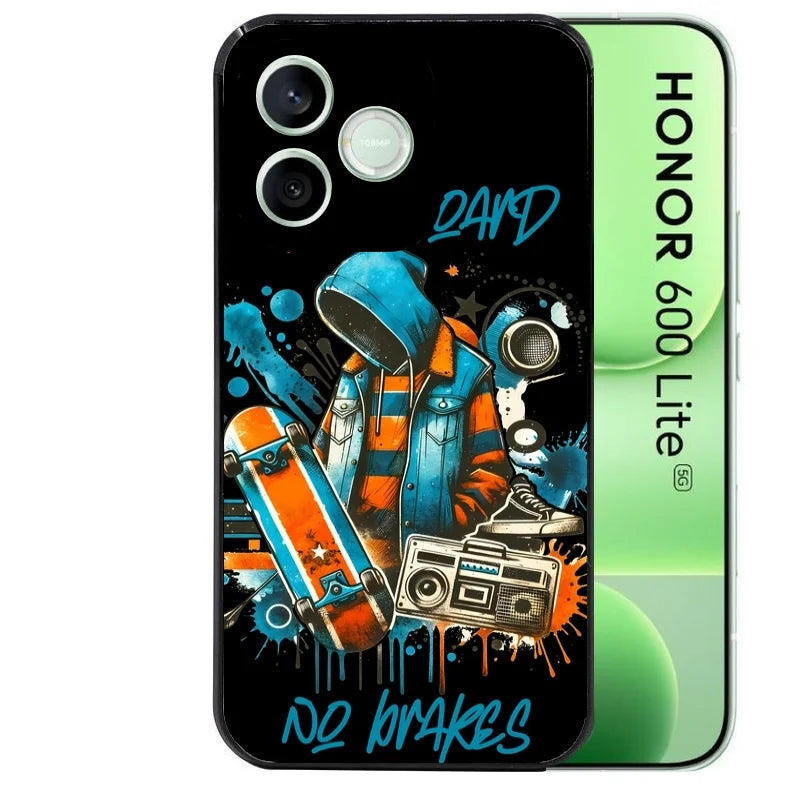 Coque noire pour Honor 600 LITE avec motif skate board protection antichoc personnalisée