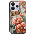 Coque noire taperso pour Redmi Note 14 et PRO PLUS 4G 5G avec motif bois et papillon 3 protection antichoc personnalisée