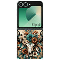 Coque pour Z FLIP 6 7 8 skull bull plumes