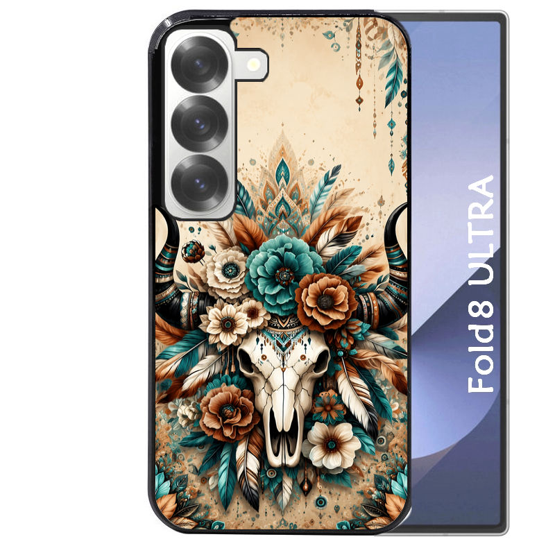 Coque pour Z FOLD 8 ULTRA skull bull plumes