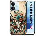 Coque pour Redmi Note 17 et PRO 4G 5G Max skull bull plumes