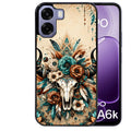 Coque pour Oppo A6 A6 A6K skull bull plumes