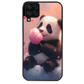 Coque noire taperso pour galaxy A22 A32 A52 A52S 4G 5G  avec motif panda bonbon protection antichoc personnalisée