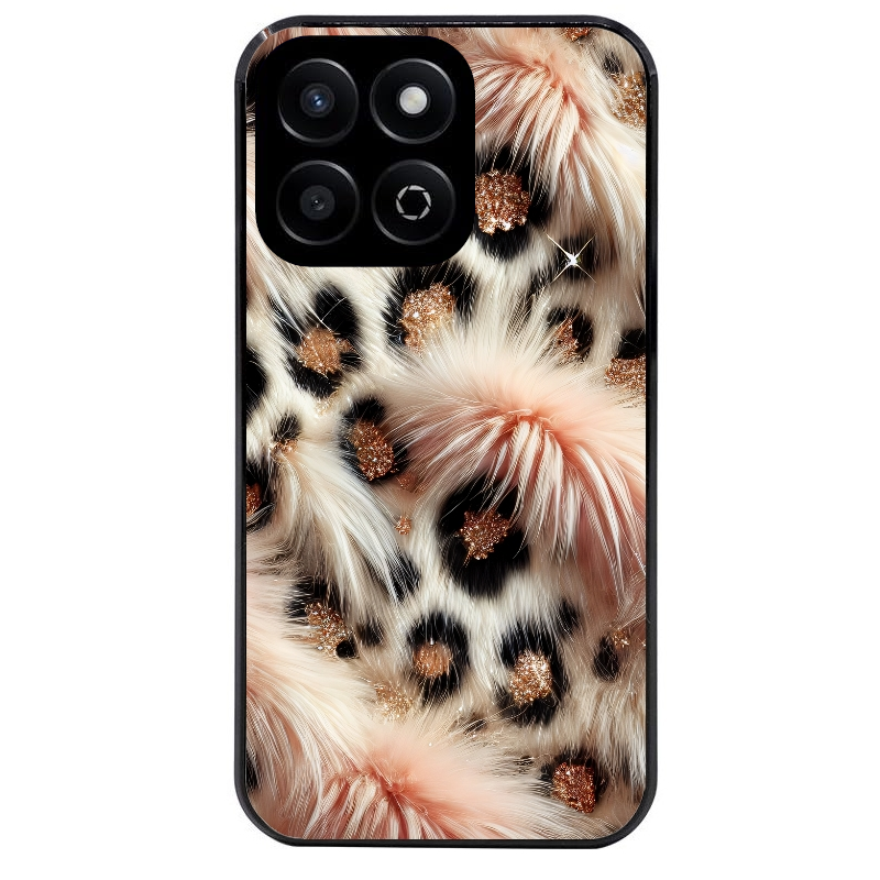 Coque noire taperso pour Honor 70 LITE 90 et LITE avec motif effet fourrure leopard 1 protection antichoc personnalisée