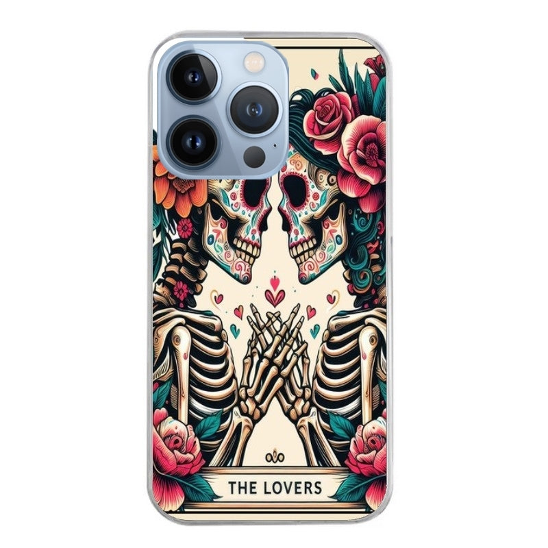 Coque taperso pour Iphone 12 et PRO MINI PRO MAX avec motif tete de mort lovers protection antichoc personnalisée