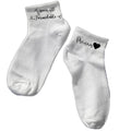 Chaussette courte personnalisée soeurformidable disponible en blanc, rose, vert, jaune, violet et bleu
