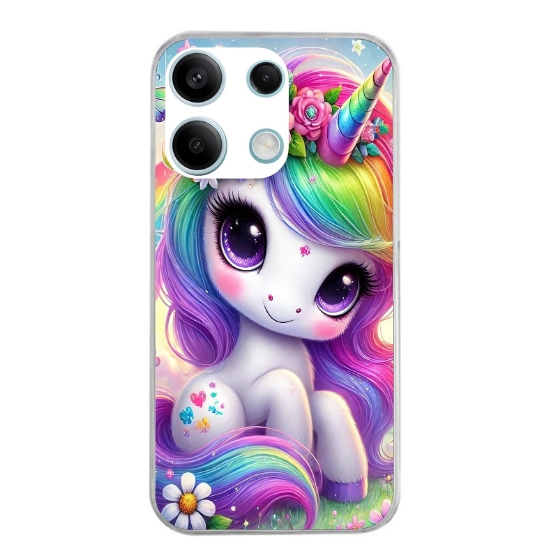 Coque taperso pour POCO X6 5G avec motif licorne et fleurs protection antichoc personnalisée