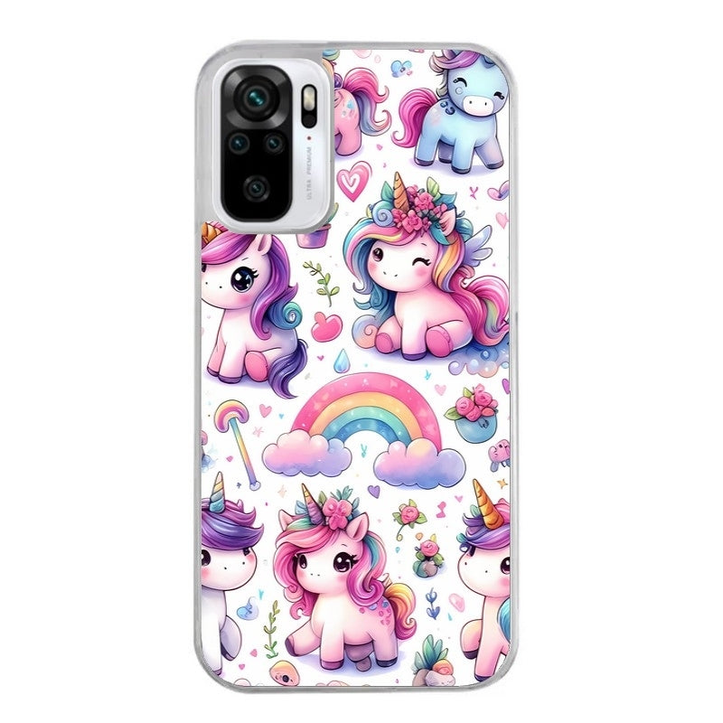 Coque taperso pour Redmi Note 10 4G 5G PRO 10S avec motif licorne arc en ciel protection antichoc personnalisée