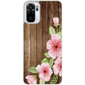 Coque taperso pour Redmi Note 10 4G 5G PRO 10S avec motif bois avec fleur rose protection antichoc personnalisée