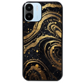 Coque noire taperso pour Redmi A1 et A2 avec motif marbre noir protection antichoc personnalisée