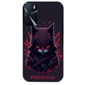 Coque noire taperso pour OPPO A16 et A16S avec motif chat samourai personnalise protection antichoc personnalisée
