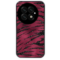 Coque noire taperso pour OnePlus 13 avec motif zebre grenat protection antichoc personnalisée