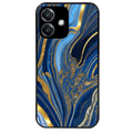 Coque noire taperso pour OPPO A40 avec motif marbre bleu agathe protection antichoc personnalisée
