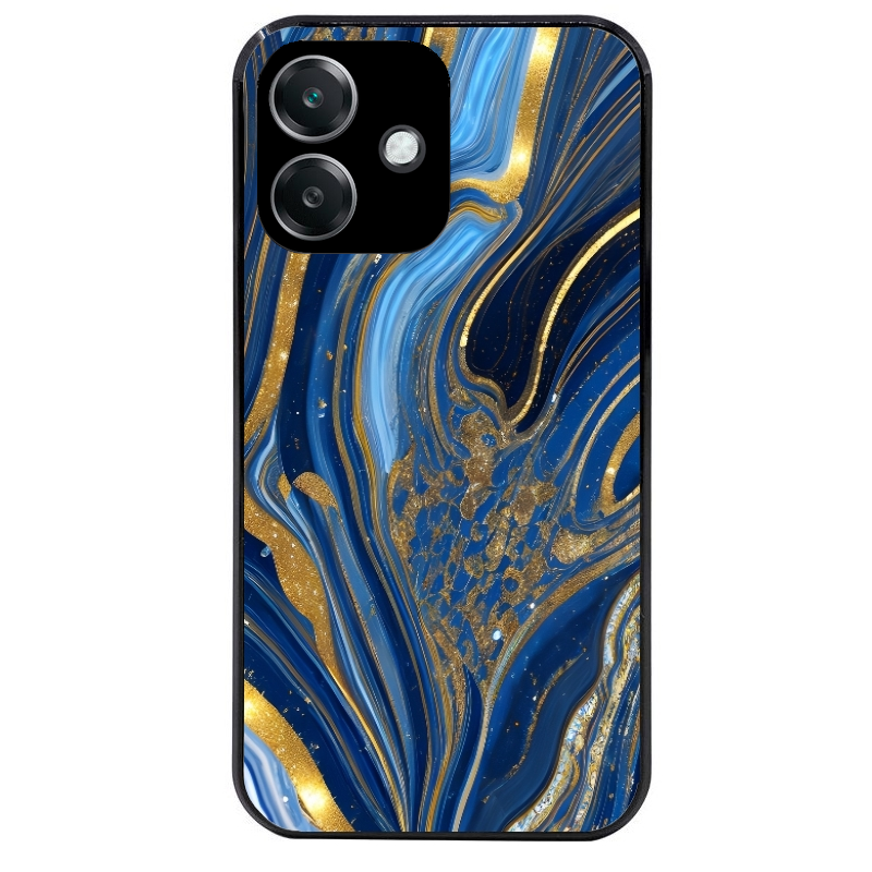 Coque noire taperso pour OPPO A40 avec motif marbre bleu agathe protection antichoc personnalisée