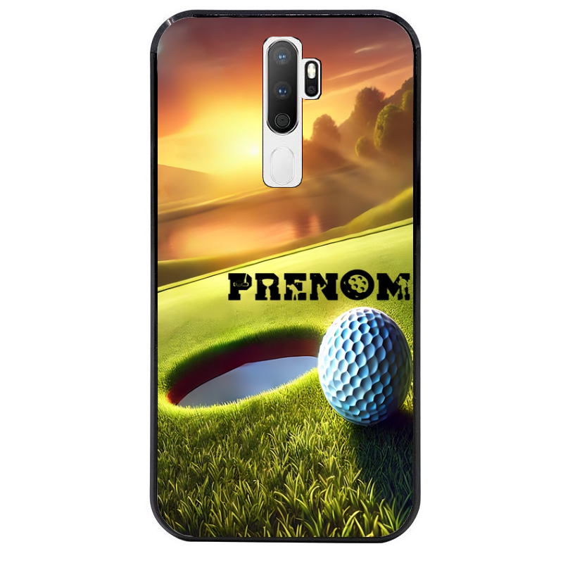 Coque noire taperso pour OPPO A5 A9 2020 avec motif golf personnalisee protection antichoc personnalisée