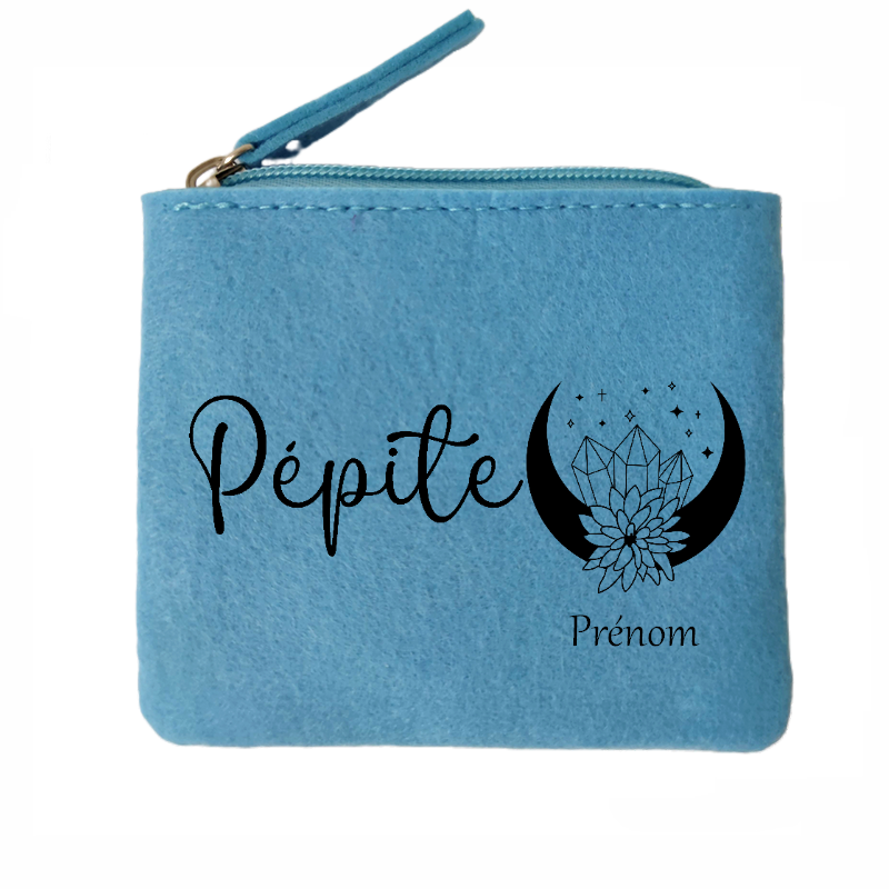 Porte monnaie personnalisé pepite en feutrine en feutrine