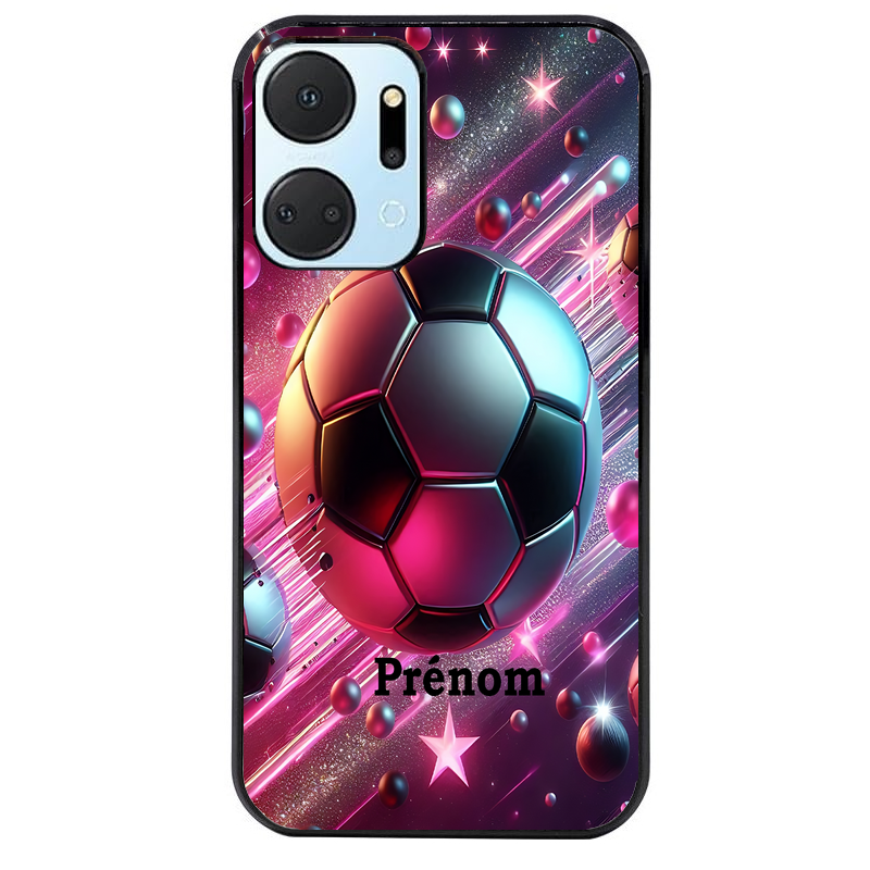Coque noire taperso pour Honor X7A avec motif foot etoile personnalisee protection antichoc personnalisée