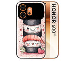 Coque noire taperso pour Honor 600 et 600 PRO avec motif sushi kawai anime protection antichoc personnalisée