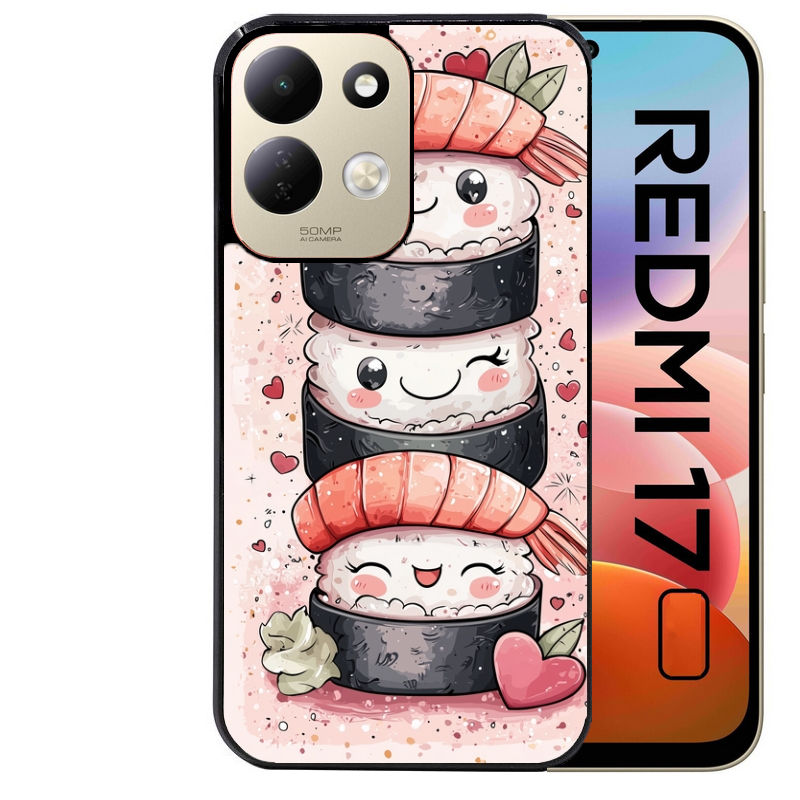 Coque pour Redmi 17 et 17C 4G 5G sushi kawai anime