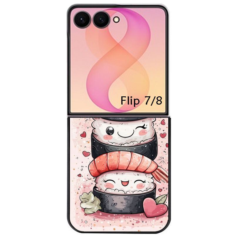 Coque pour Z FLIP 6 7 8 sushi kawai anime