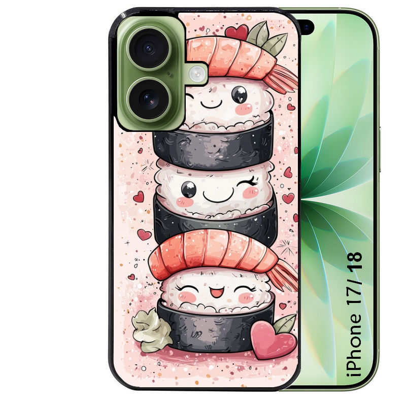 Coque pour Iphone 18 / PRO / PRO MAX / 18E sushi kawai anime