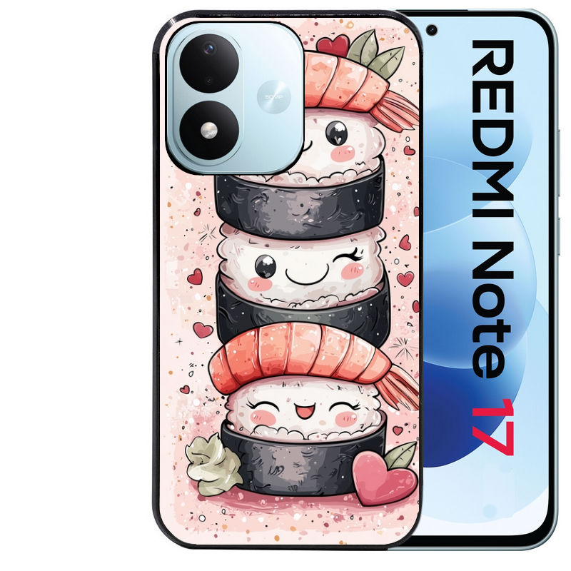 Coque pour Redmi Note 17 et PRO 4G 5G Max sushi kawai anime