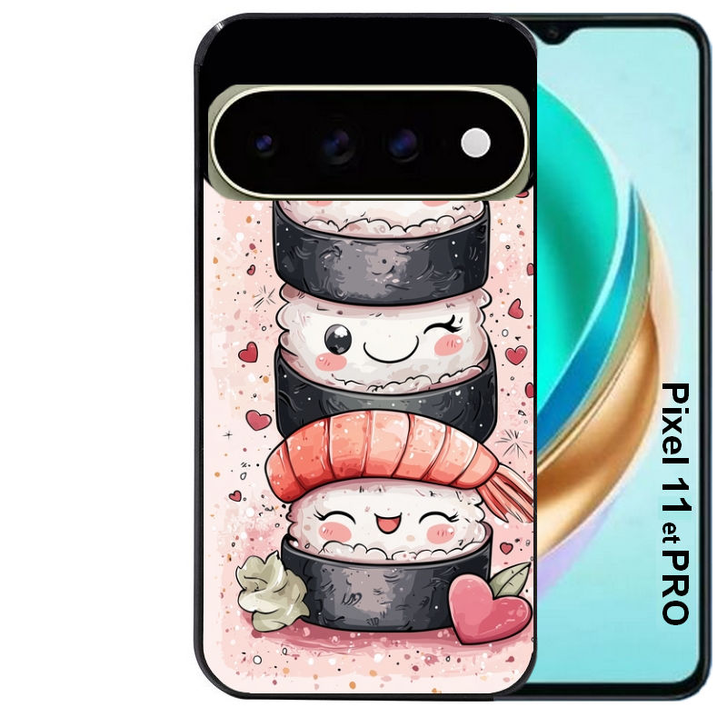 Coque pour Pixel 10 / 11 / PRO / XL sushi kawai anime