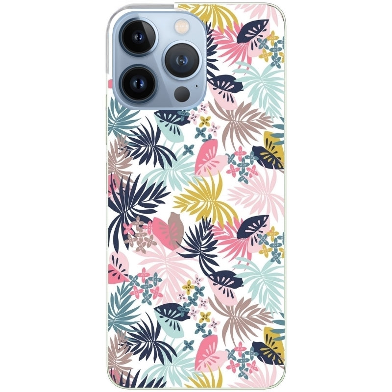 Coque taperso pour Iphone 11 et PRO PRO MAX avec motif jungle et fleur rose protection antichoc personnalisée