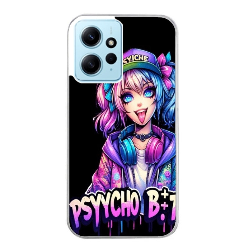 Coque taperso pour Redmi Note 12 4G 5G PRO 4G avec motif anime manga et psycho protection antichoc personnalisée