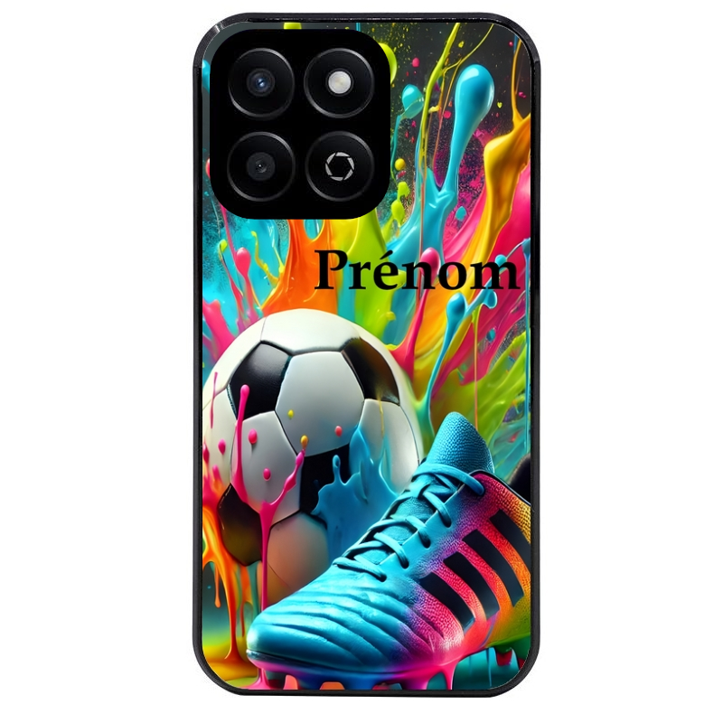 Coque noire taperso pour Honor 70 LITE 90 et LITE avec motif foot color personnalisee protection antichoc personnalisée