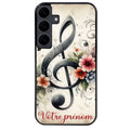 Coque noire taperso pour galaxy A06 A16 A26 A36 A56 avec motif musique cle sol personnalisee protection antichoc personnalisée