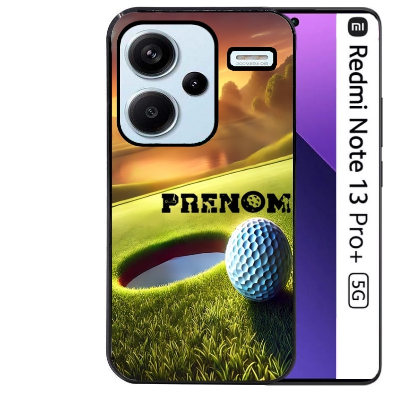 Coque noire taperso pour Redmi Note 13 PRO PLUS 5G avec motif golf personnalisee protection antichoc personnalisée