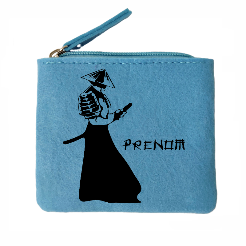 Porte monnaie personnalisé samourai kendo en feutrine en feutrine