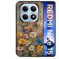 Coque noire taperso pour Redmi Note 15 et PRO PLUS 4G 5G avec motif bois et papillon 1 protection antichoc personnalisée