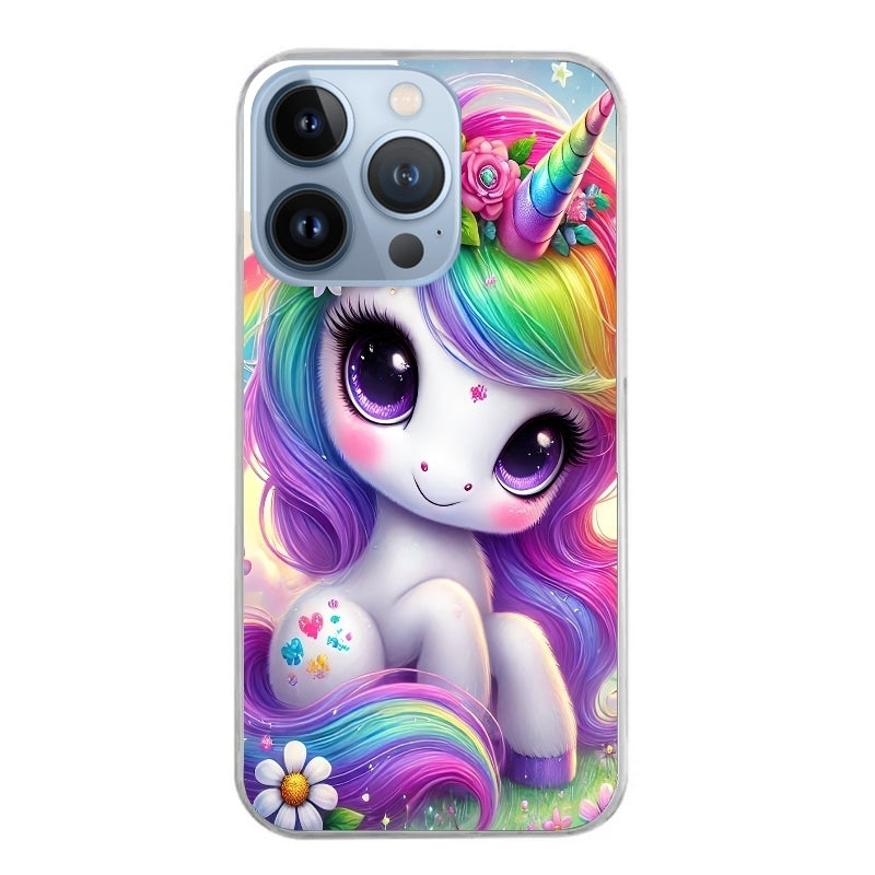 Coque taperso pour Iphone 11 et PRO PRO MAX avec motif licorne et fleurs protection antichoc personnalisée