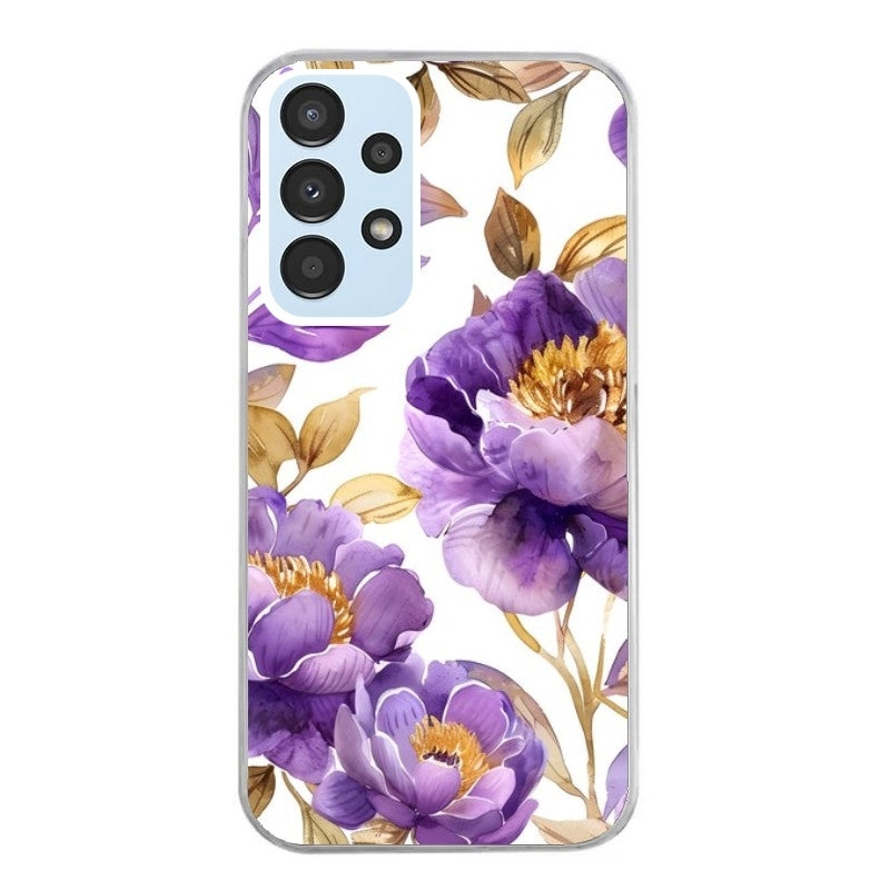 Coque taperso pour Galaxy A13 4G et 5G A23 A53 avec motif fleur pivoine protection antichoc personnalisée