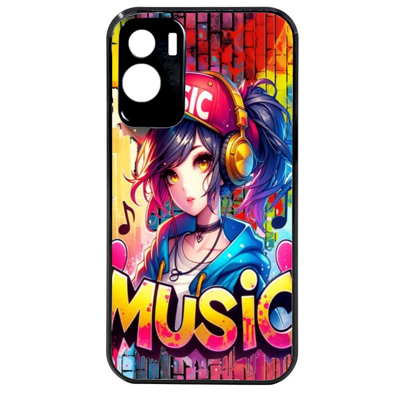Coque noire taperso pour Honor 70 LITE 90 et LITE avec motif anime manga et music protection antichoc personnalisée