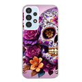 Coque taperso pour Galaxy A13 4G et 5G A23 A53 avec motif tete de mort calavera violette protection antichoc personnalisée