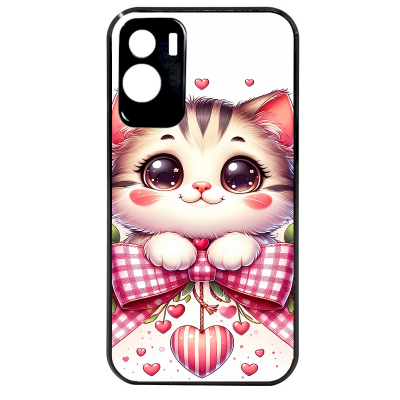 Coque noire taperso pour Honor 70 LITE 90 et LITE avec motif chat noeud et coeur protection antichoc personnalisée